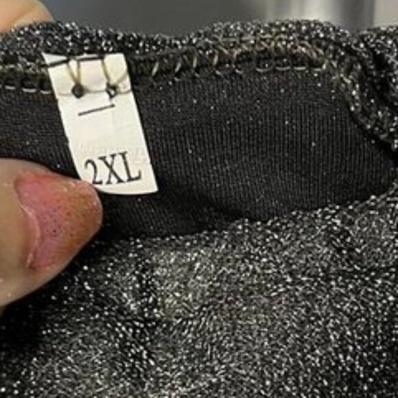 ✨ Sparkly Black Metallic Ruched Cocktail Dress 2XL ✨ - Picture 2 of 9